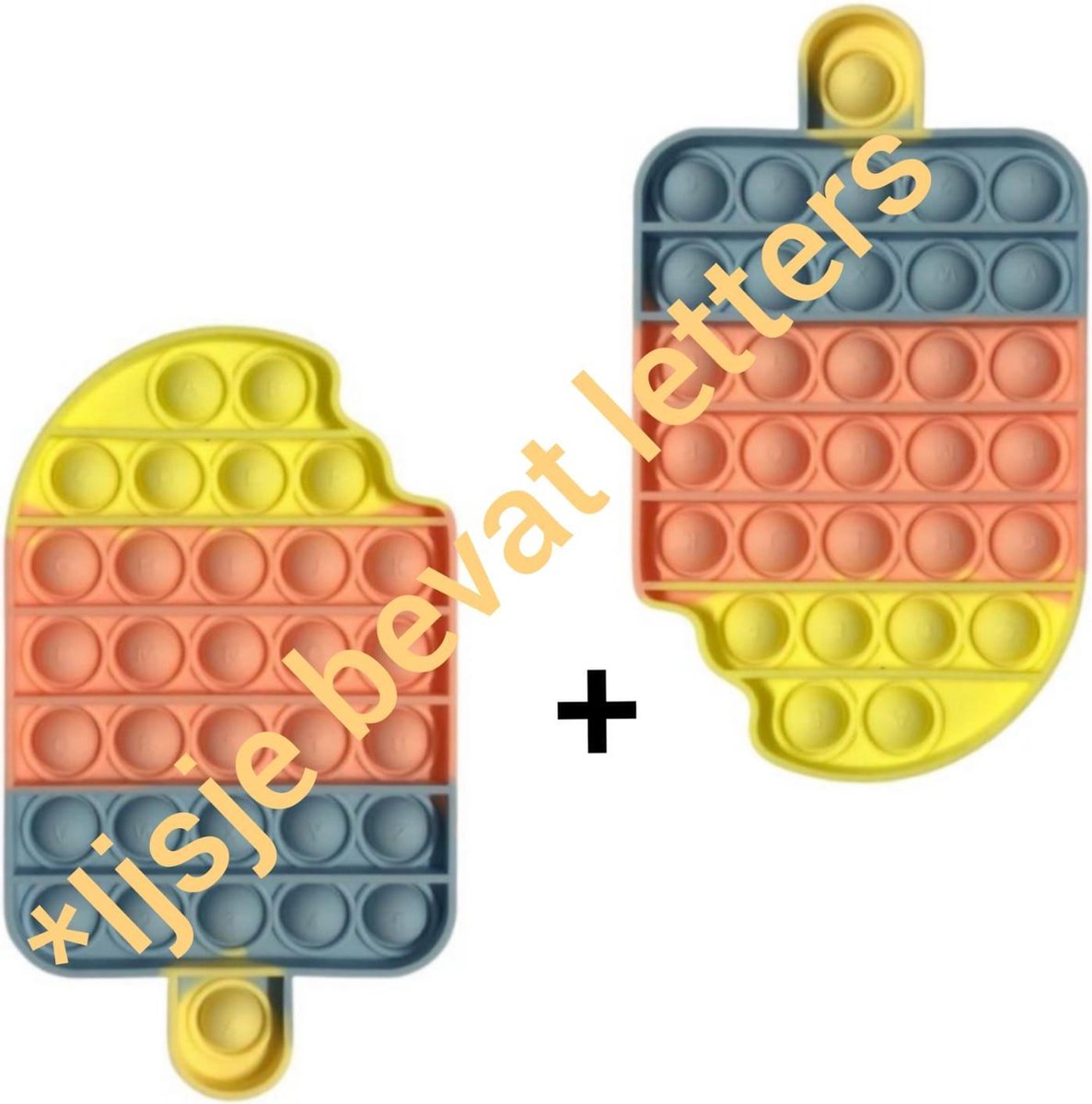 Fidget toys | Pop it | Fidget toys pakket | Set van 2 stuks Multi ijsje *ijsje bevat letters* | Vermindert stress | Meisjes√ jongens√ volwassenen√ | Cadeautip